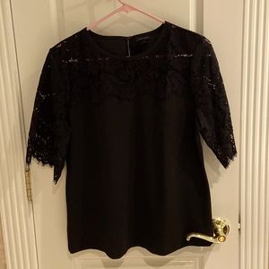 Ann Taylor black lace blouse